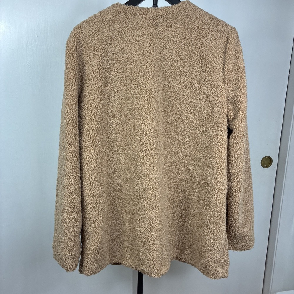 Sanctuary LA XL Women's Boucle Sherpa Jacket Camel Beige Snaps Pockets Classy - Picture 6 of 10